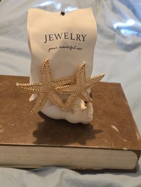 Gold Starfish Statement Earrings - Ready For The Beach